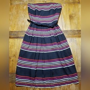 WHITE HOUSE BLACK MARKET STRAPLESS STRIPED DRESS SIZE2